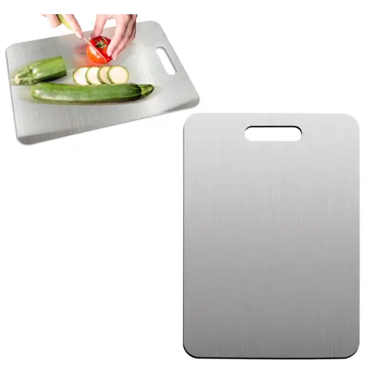 משטח חיתוך נירוסטה אנטי בקטריאלי 28-39 ס"מ