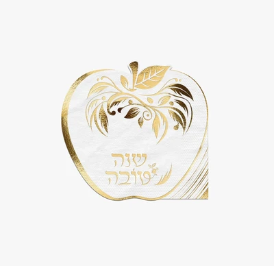 מפית בצורת תפוח זהב שנה טובה 12 יח'