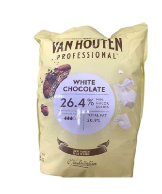 שוקולד לבן בלגי 26.5% VAN HOUTEN 5 קילו