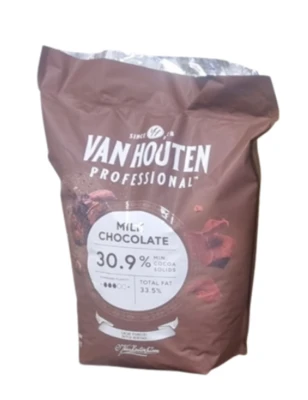 שוקולד בלגי חלב 30.9% 5 קילו VAN HOUTEN