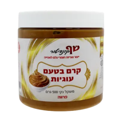 קרם בטעם לוטוס-עוגיות קרמל 500 גר פרווה בד"ץ
