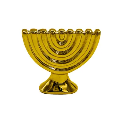 קישוט חנוכיית קרמיקה זהב