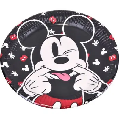 צלחות נייר 23 סמ 8 יח-מיקי מאוס