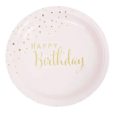 צלחות נייר 23 סמ 8 יח-ורוד זהב