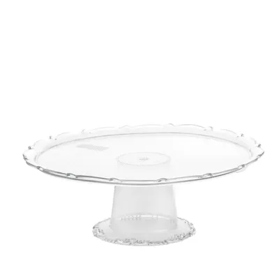 מעמד פלסטיק שקוף לעוגה מסגרת מעוטרת