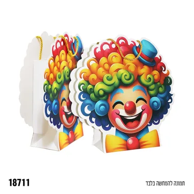 שקית נייר+חוט הדפס ליצן