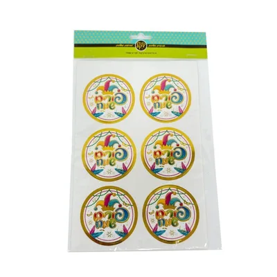 חבילת 4 גיליונות מדבקות- פורים שמח כובע ליצן