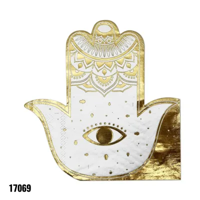 מפית חמסה הדפס זהב/ 12 יח