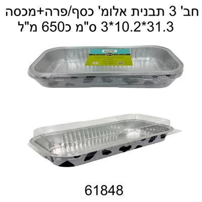 תבניות אלומיניום+מכסה 6 יח'!!!
