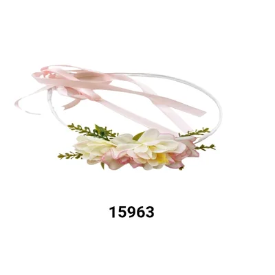 כתר פרחים קרם-ורוד