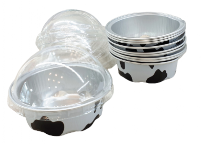 תבניות אישיות דגם פרה עם מכסים 10 יח'