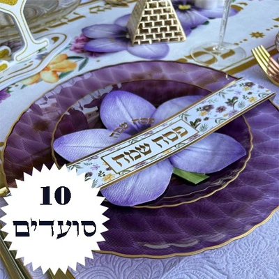 סט סגול פלאש שקוף עם פס זהב-פרימיום